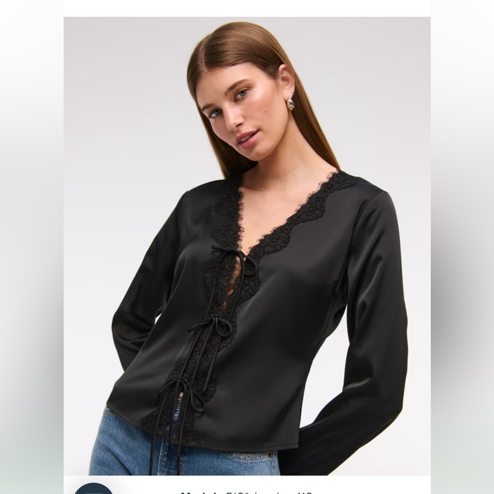 Abercrombie & Fitch Black Lace Women's Blouse